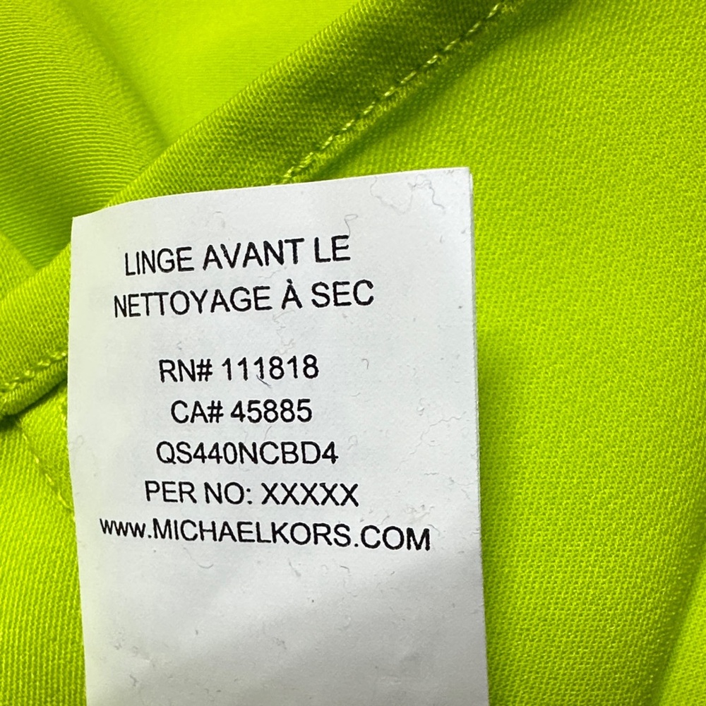 Michael Kors Neon Lime Chain-Shoulder Halter Top - Picture 5 of 6